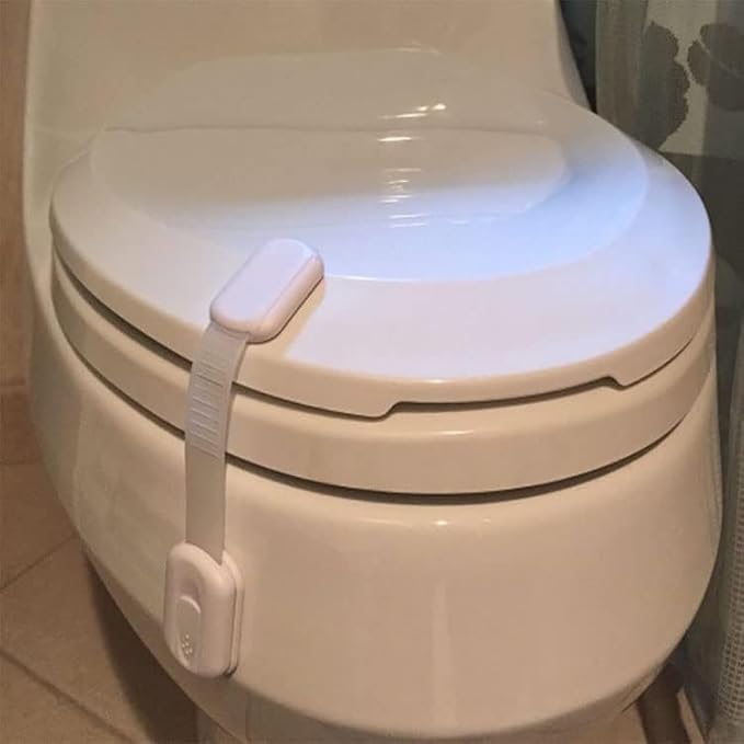 8 Pack Vkania Baby Proofing Cabinet Strap Locks - Child Safety Drawer Cupboard Oven Refrigerator Adhesive Locks - Adjustable Toilets Seat Fridge Latches - Kids Proof Kit - No Drilling