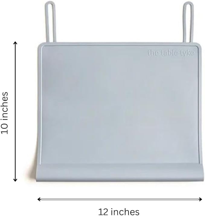 Table Tyke Silicone Placemat for Toddlers with Teething Table Edge Bumper - Non-Slip Baby Placemat for Restaurant & Home Dining - BPA Free Kids Food Mat - Travel Ready Toddler Eating Mat - Sage Green