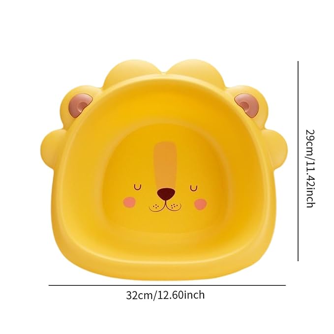 Yajuyi Wash Basin Baby Bath Tub Laundry Tub Comfortable Cartoon Foot Basin Washing up Basin for Traveling Household Children Baby, Yellow