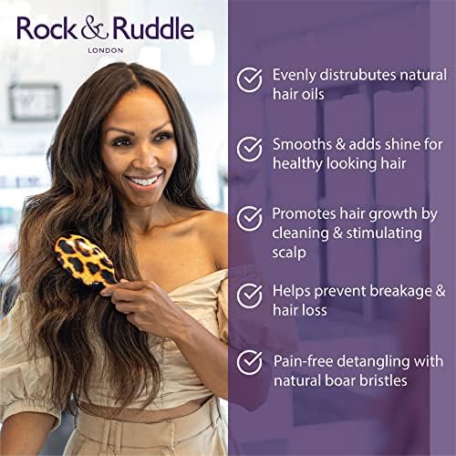 Rock & Ruddle Soft White Natural Boar Bristle Hairbrush for Babies and Young Children | Perfect for Fine Hair Detangling and Smoothing - Cute Cats