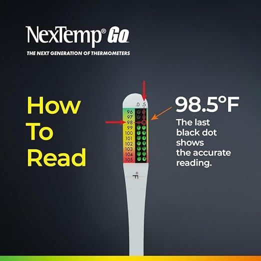 NexTemp® Go Oral Disposable Thermometers, Accurate Fast Read Temperature Thermometer in 10 Seconds, Hygienic, Use Anytime Anywhere for Adults, Kids, Travel, Home or First Aid Kit, Fahrenheit, 24-Pack
