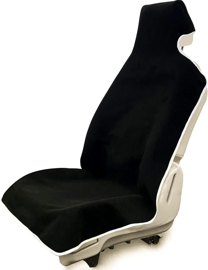 Waterproof Stain Resistant Towel Car Seat Cover,Universal Non-Slip for Car, Truck, SUV, Van Seat for Gym Workout,Swimming,Beach and Workout Outdoor , Machine Washable (1pcs Black)