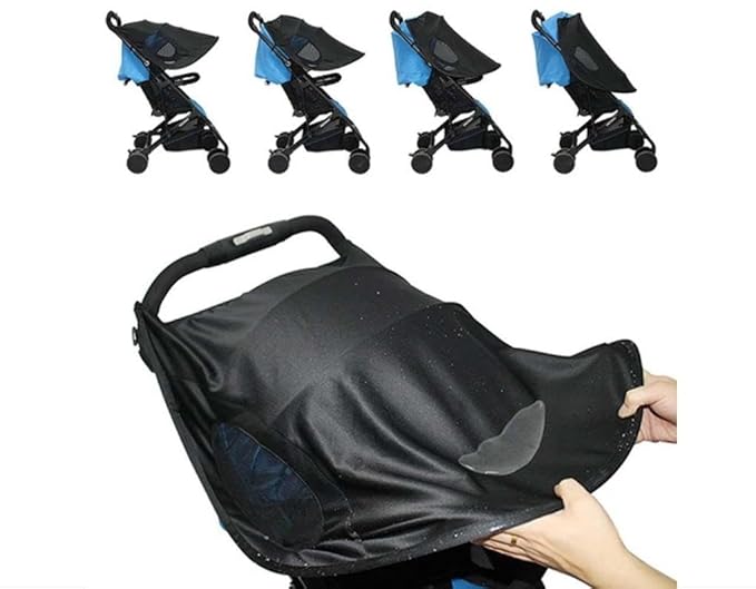 Baby Stroller Sun Shade Sun Protection Shade for Strollers Car Seats Pram Pushchair Buggy Stroller Sunshade Parasol Sun Rain Shades Canopy Cover Awning Anti-UV Toddlers Strollers Canopy Sunshade