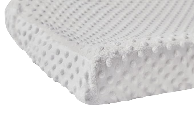 Changing Pad Cover Super Soft Dots Skin-Friendly Breathable Wipeable Changing Table Sheets for Baby Boy and Baby Girl (Bright White)
