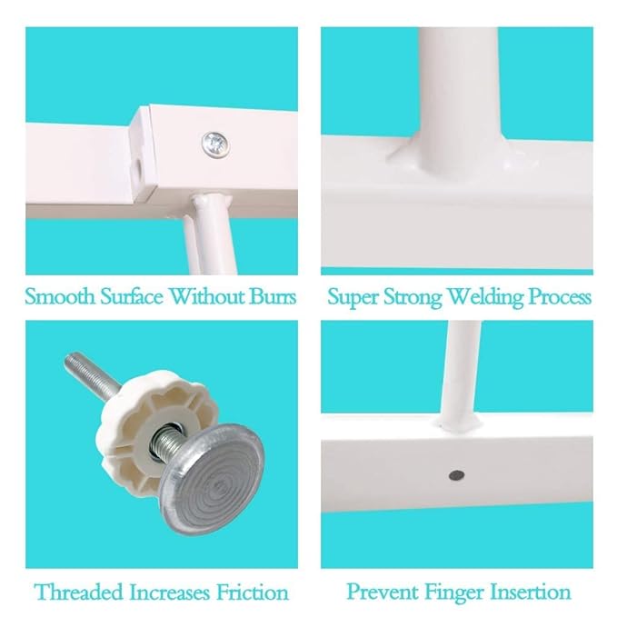 WAOWAO Window Safety Guards for Children Kids Child Toddler Pets Proof Extra Wide White Tension Security Window Guard Gate for Home Fit 2 Piece(19.49"-33.64“).