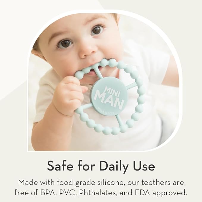 Baby Teether by Bella Tunno, Silicone Teethers for Babies 3-6 months, 6-12 months, Baby Toys, Pacifier, Teething Relief, Boys, Girls, Little Dude
