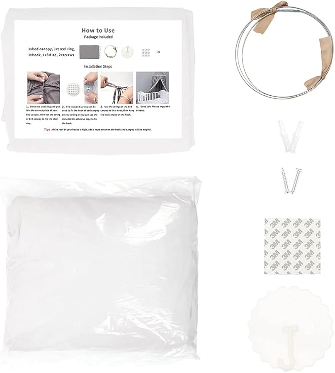 MAMERIA Kids Bed Canopy with Frills Cotton Hanging Tent Curtain Net for Reading Nook Hideaway Bedding Play Room Decor (White)