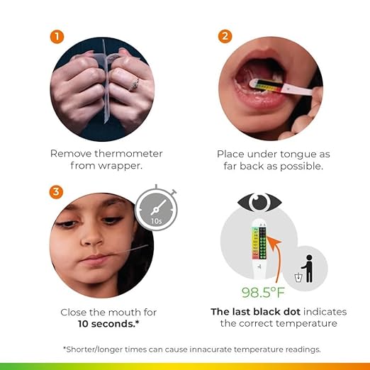 NexTemp® Go Oral Disposable Thermometers, Accurate Fast Read Temperature Thermometer in 10 Seconds, Hygienic, Use Anytime Anywhere for Adults, Kids, Travel, Home or First Aid Kit, Fahrenheit, 24-Pack