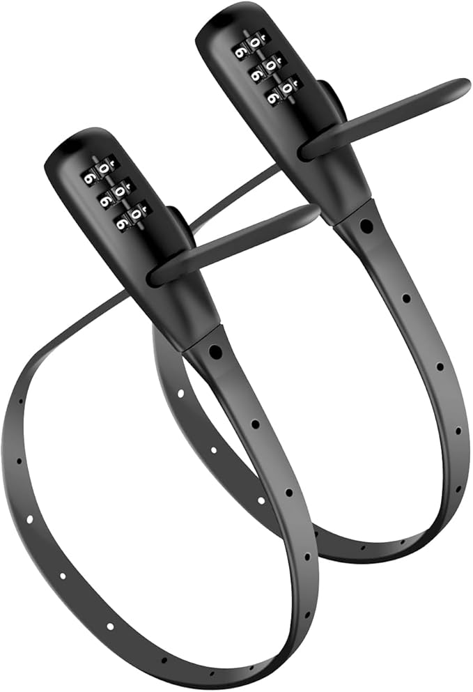 Adjustable Babyproof Lock, Easy Install on Cabinets, French Fridges, French Door, Baby Carriages, Kids Bikes, Helmet, Gates, Suit for Child & Adults, Versatile Safety Solution (2 Pack Black)