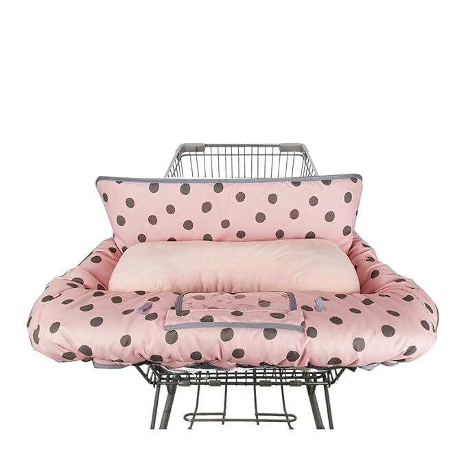 Shopping Cart Cover for Baby/Toddler with Supportive seat positioner, Cozy High Chair Cover, Pink
