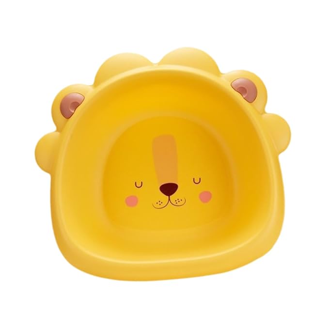 Yajuyi Wash Basin Baby Bath Tub Laundry Tub Comfortable Cartoon Foot Basin Washing up Basin for Traveling Household Children Baby, Yellow