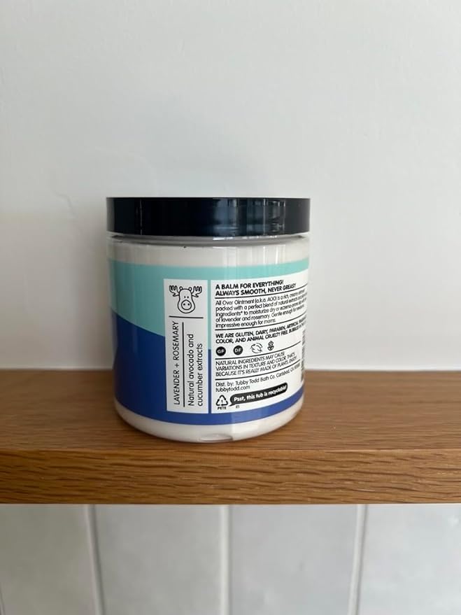 TUBBY TODD All Over Ointment - Baby Eczema Cream - Everyday Multi-Purpose Baby Skin Relief Cream - Sensitive Skin, Dry Skin & Irritation - Steroid & Gluten Free - Lavender Rosemary, 2 Pack 3.5oz & 8oz