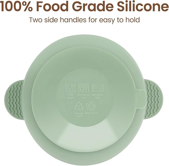 Baby Bowls with Suction, 3 Pack Baby Led Weaning Supplies, Soft Silicone Food Bowl for Babies Kids Toddlers, BPA Free, Microwave and Dishwasher Safe, Multicolor