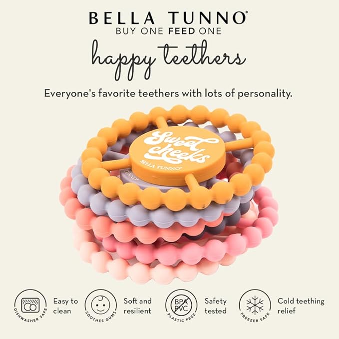 Baby Teether by Bella Tunno, Silicone Teethers for Babies 3-6 Months, 6-12 Months, Baby Toys, Pacifier, Teething Relief, Boys, Girls, I Love Mom