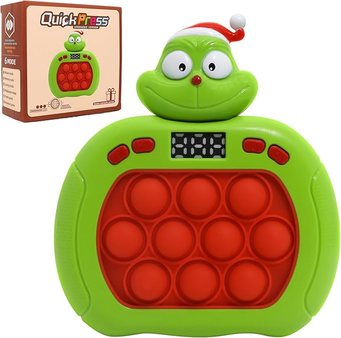Quick Push Bubble Game,POP Toy Fast Push Game,Quick Push Pop Fidget Toys for Kids 3-12 Years Old,6 Game Mode Upgrades,Handheld Puzzle Games for Halloween and Christmas,Sensory Toys (Christmas 2)