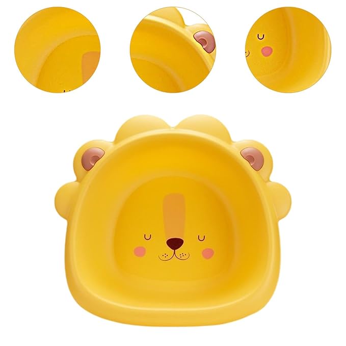 Yajuyi Wash Basin Baby Bath Tub Laundry Tub Comfortable Cartoon Foot Basin Washing up Basin for Traveling Household Children Baby, Yellow