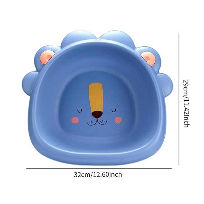 Yajuyi Wash Basin Baby Bath Tub Laundry Tub Comfortable Cartoon Foot Basin Washing up Basin for Traveling Household Children Baby, Blue