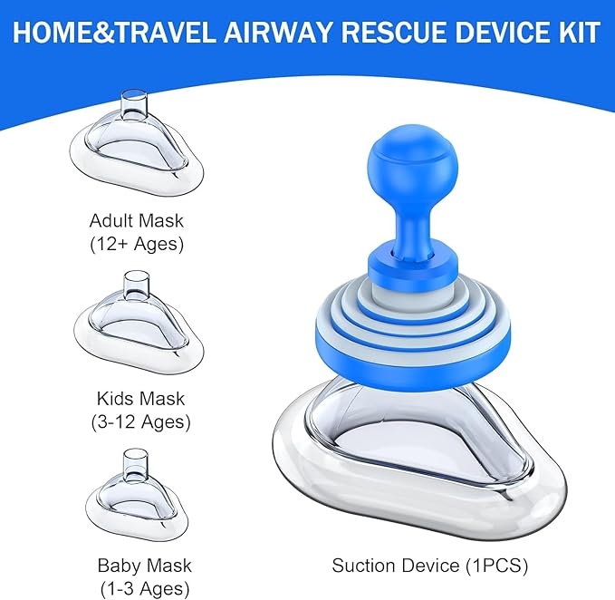 Foldable Vacuum Suction Device – Compact Body Suction Apparatus for Kids & Adults, Portable First Aid Kit Blue