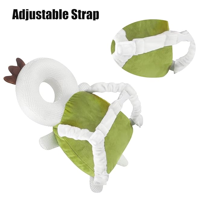 PandaEar Baby Head Protection Backpack Toddler Adjustable Walking Head Protector, Head Protection Backpack Wear Safety Pad for Falling Crawling and Walking (Green)