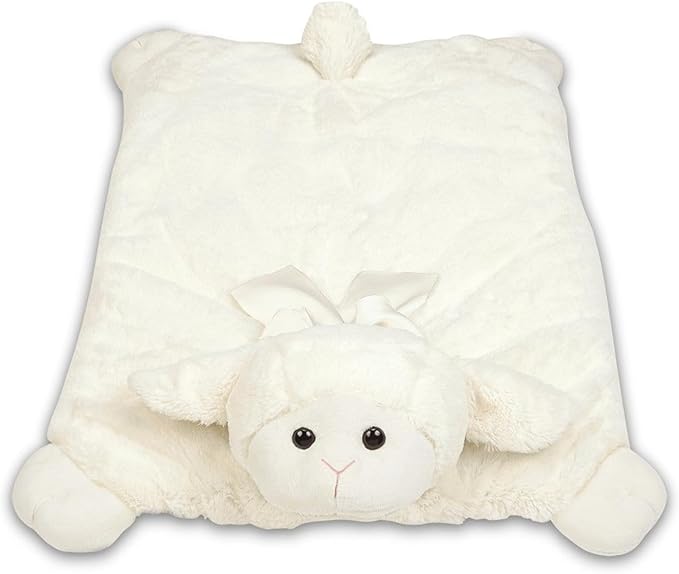 Bearington Baby Lamby Plush Animal Tummy Time Mat