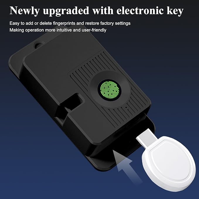 Fingerprint Child Proof Door Lock, Refrigerator Lock with Fingerprint & Door Locks for Kids safety, for Door Lock, Cabinet Locks and Window Locks, Strong Adhesive No Drilling (Black)