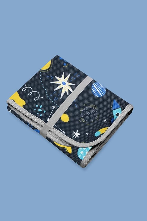 HAMUR HOME Portable Baby Changing Pad – Waterproof, Foldable & Lightweight Travel Mat – Soft & Machine Washable Diaper Changer – Compact & Durable (Space)