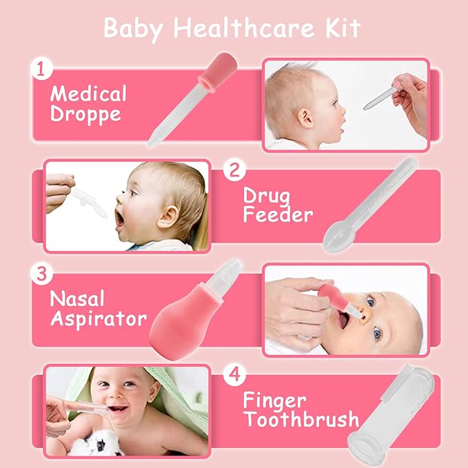 Baby Healthcare and Grooming Kit, 26 in 1 Baby Electric Nail Trimmer Set Newborn Nursery Health Care Set for Newborn Infant Toddlers Baby Boys Girls Kids Haircut Tools