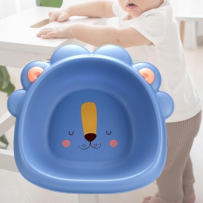 Yajuyi Wash Basin Baby Bath Tub Laundry Tub Comfortable Cartoon Foot Basin Washing up Basin for Traveling Household Children Baby, Blue