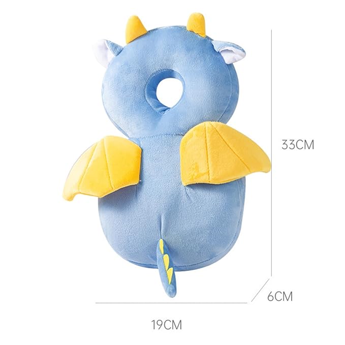 Baby Walker Head Protector Toddler Adjustable Baby Head Protection Backpack Wear Safety Pad (Yellow Elk)