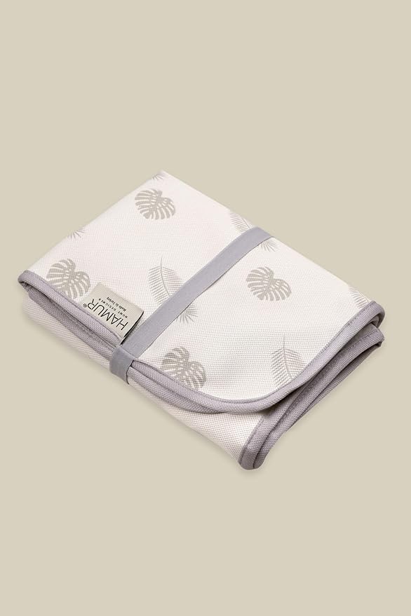 HAMUR HOME Portable Baby Changing Pad – Waterproof, Foldable & Lightweight Travel Mat – Soft & Machine Washable Diaper Changer – Compact & Durable (Leaves)