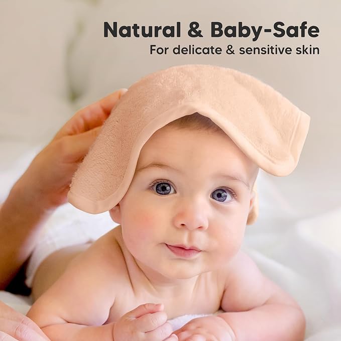 6-Pack Soft Baby Washcloths, Viscose from Bamboo - Kids, Newborn Bath Towels, Infant Shower, Toddler Reusable Face Towel, Gentle on Skin, Face Wash Cloths for Babies, 10x10 (Mellow)
