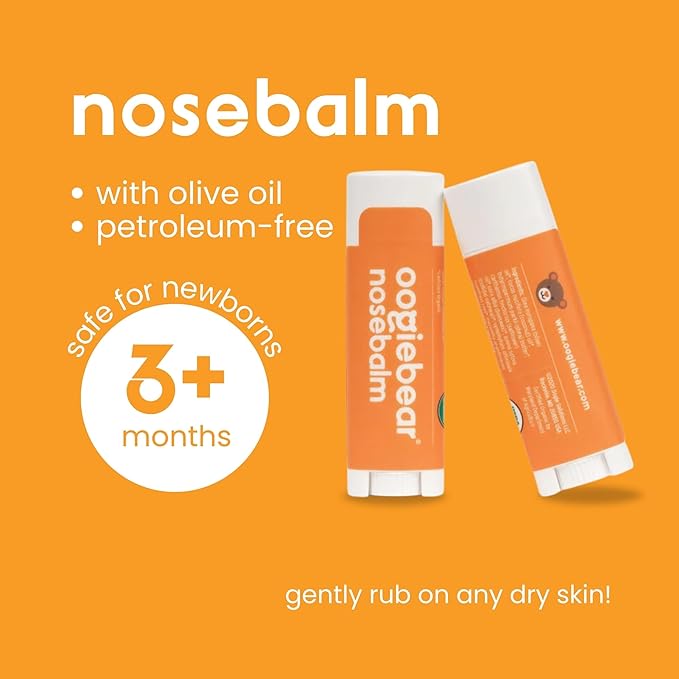 oogiebear Organic Nourishing Body Balm to Relief Dry Itchy Skin - Multipurpose & Sickness, Congestion, Relief Chest Rub, On-The-Go Size with Travel Pouch - 0.2 oz, Safe for Infants, Doctor Made