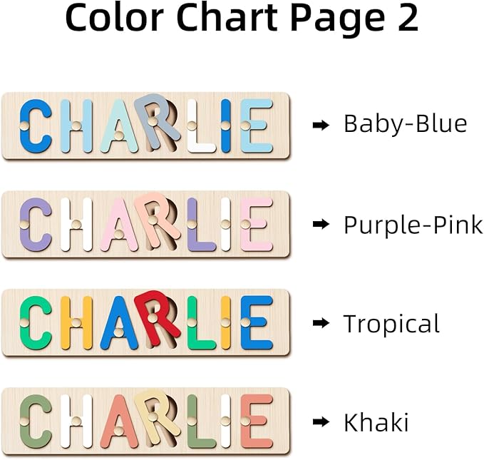 Personalized Name Puzzle - Custom Wooden Puzzle for Toddlers 1-3 - Unique Baby Shower, Christmas & 1st Birthday Gift for Boys and Girls - Keepsake Montessori Toy (Basic)