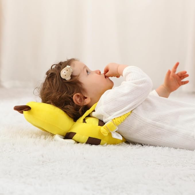 Baby Head Protector Backpack -Soft & Lightweight Pads - Prevents Bebes Backward Fall Bee