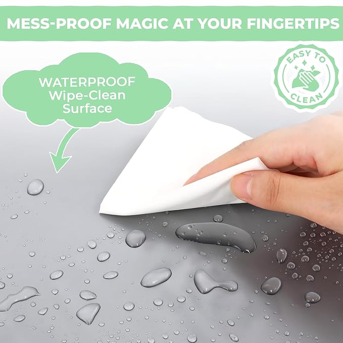 Usakinon® Portable Diaper Changing Pad for Baby – CPC Certified Travel Diaper Clutch & Waterproof Changing Station, Lightweight & Foldable, Touchscreen-Friendly (Grey)