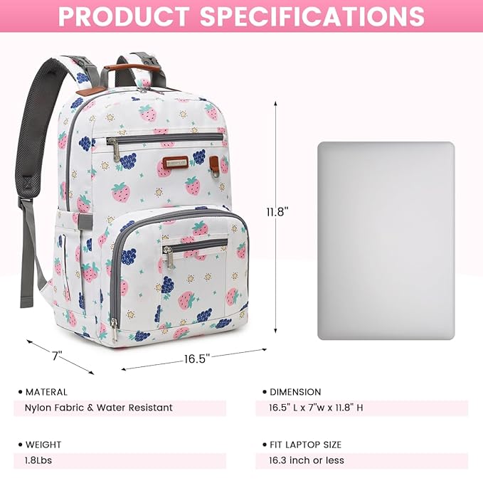 Diaper Bag Backpack, Large Baby Nappy Bags with Portable Changing Pad for Boys and GirlsMultifunction Travel Baby Bag for Moms Dads, Shower Gifts Waterproof and Stylish