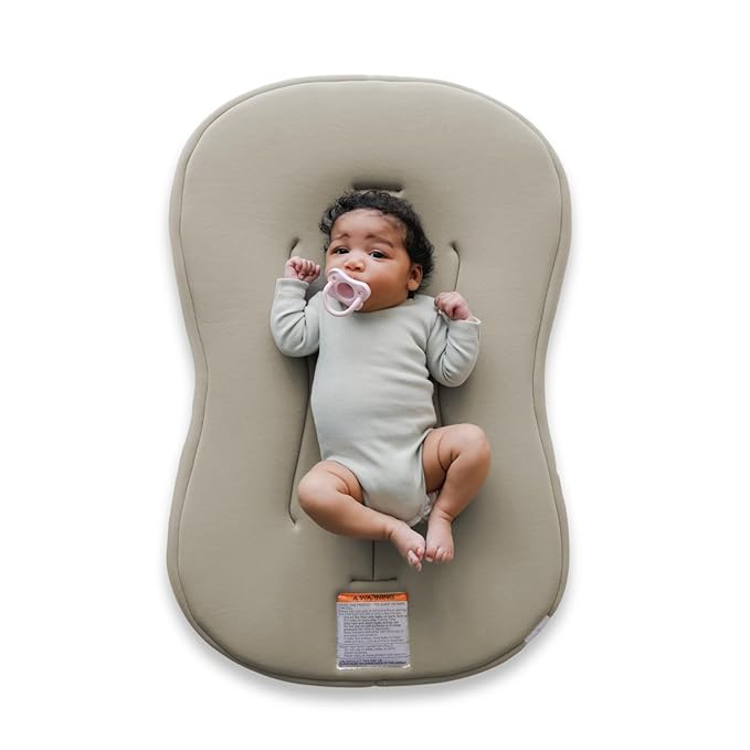 Snuggle Me® Baby Lounger Curve (0-6 Months) - Premium Organic Cotton with Foam Core, Machine-Washable Cover, Buttery-Soft & Breathable Infant Lounger with Travel Bag (30 in x 20 in x 1.9 in) - Birch