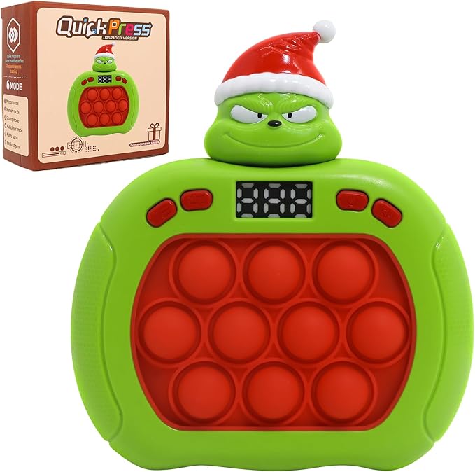 Quick Push Bubble Game,POP Toy Fast Push Game,Quick Push Pop Fidget Toys for Kids 3-12 Years Old,6 Game Mode Upgrades,Handheld Puzzle Games for Halloween and Christmas,Sensory Toys (Christmas 1)