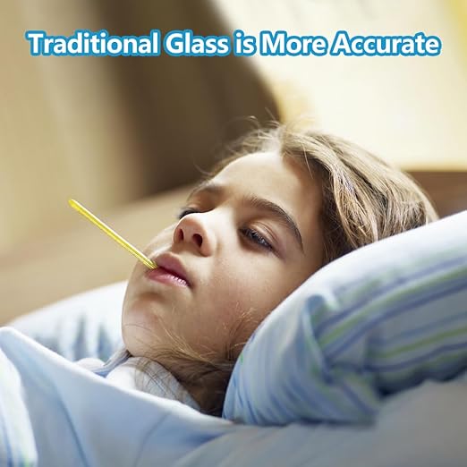 Glass Oral Thermometer for Adults and Kids 2PCS,Rectal Thermometer for Baby,Temperature Dual Scale 35-42℃ & 95-108℉,Armpit Fast Reading Fever Indicator