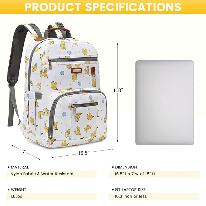 Diaper Bag Backpack, Large Baby Nappy Bags with Portable Changing Pad for Boys and GirlsMultifunction Travel Baby Bag for Moms Dads, Shower Gifts Waterproof and Stylish