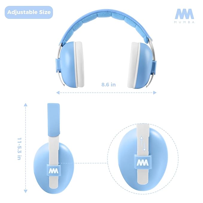 Baby Ear Protection Noise Cancelling Headphones for Babies and Toddlers - Mumba Baby Earmuffs - Ages 3-24+ Months