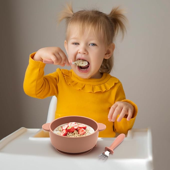 3 Pack Baby Bowls with Suction, Stay Put Silicone Suction Bowls for Babies Toddler Kids, BPA Free, Soft Safe Baby Led Weaning Supplies for Food Bowl, Microwave and Dishwasher Safe