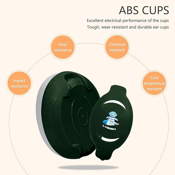 LYSIAN Baby Noise Reduction Earmuffs – Noise Cancelling Headphones for Infants and Kids, Perfect for Travel, Airplanes, Concerts, Fireworks. 25dB Sound Block, Dark Green