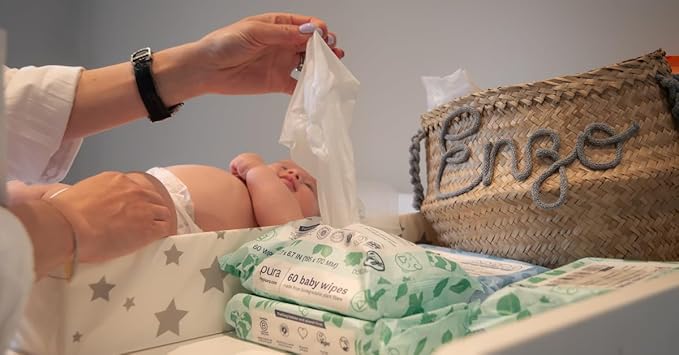 Pura Baby Wipes 12 x 60 Wipes (720 Wipes), 100% Plastic-Free & Plant Based Wipes, 99% Water, Suitable for Sensitive & Eczema-prone Skin, Fragrance Free & Hypoallergenic, EWG, Cruelty Free
