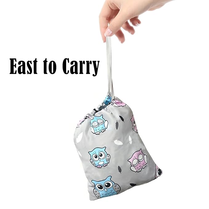 Portable Shopping Cart Cover, High Chair and Grocery Cart Covers for Babies, Kids, Infants & Toddlers, Attached Carry Bag (Simple Gray Owl)