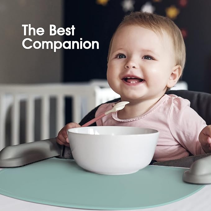 Cuddle Campus Silicone Placemat with Raised Edges for Kids,Toddlers,Babies, Non-Slip Table Setting Placemat for Dining,Come with String for Storage