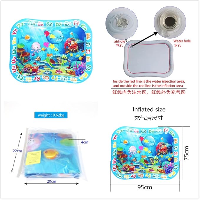 Ultimate Sensory Cat Water Play Mat & Dog Waterbed: Thickened, Inflatable Water Mat with Fish - Ideal Cat Activity Mat & Sensory Bed for Relaxation and Fun! Enjoy a Cool Bed Experience for Your Pets