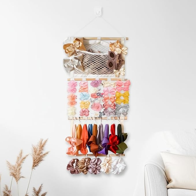 kangaroo Headband Holder Hair Bows Organizer,Large Capacity Bow Holder Hair Accessories Wall Hanging Organizer for Toddler Baby Girl Nursery Room Decor