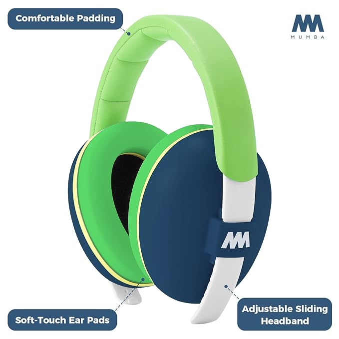 Mumba Baby Ear Protection Noise Cancelling Headphones - Earmuffs for Babies and Toddlers - Ages 3-24+ Months
