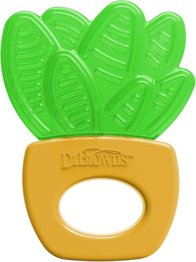 Dr. Brown's AquaCool Water-Filled Teether, Cooling Baby Teether Toy for Sore Gums, Green Cactus, BPA Free, 3m+, 4 Pack